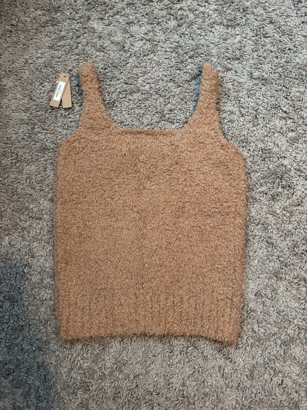 SKIMS Cozy Fuzzy Tank Top in Camel